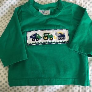 Smocked Polkadot 3M tractor shirt